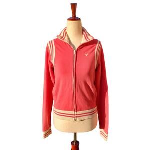 Y2k American Eagle Full Zip Sporty Hot Pink Sweatshirt - Medium